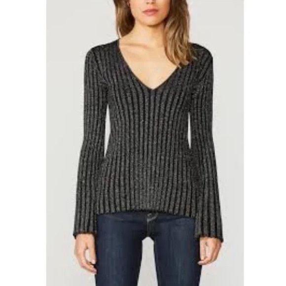 Bailey 44 Revolve Don’t‎ Stop Till You Get Enough Black Silver Sweater Large L - Picture 3 of 7